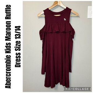 Abercrombie Kids Maroon Ruffle Dress Size 13/14